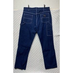 Key Carpenter Jeans Mens Tag 40x34 Approx 38x33 Blue Denim 100%Cotton Workwear